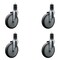 Service Caster 6'' Thermoplastic Rubber Wheel Swivel 1-5/8'' Expanding Stem Caster Set, 4PK SCC-EX20S614-TPRB-158-4 - alternate 1